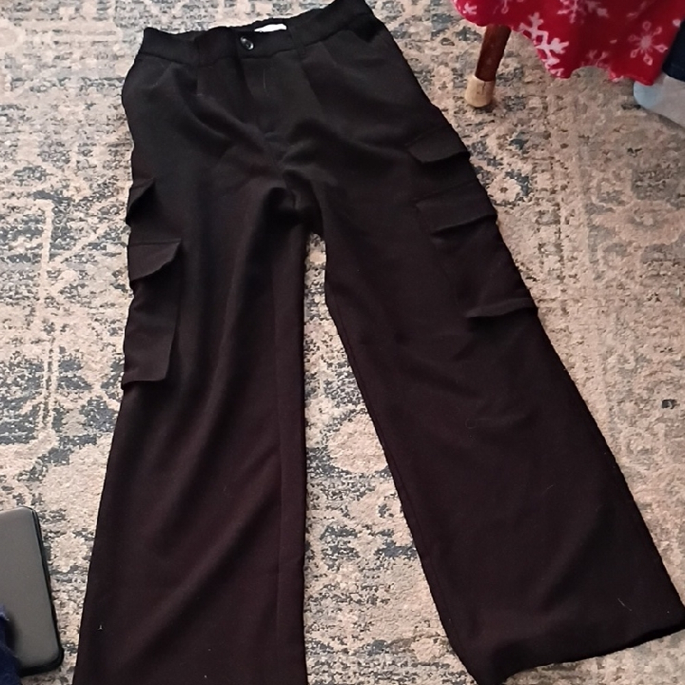 SO Women's Black Wide Leg Cargo Pants